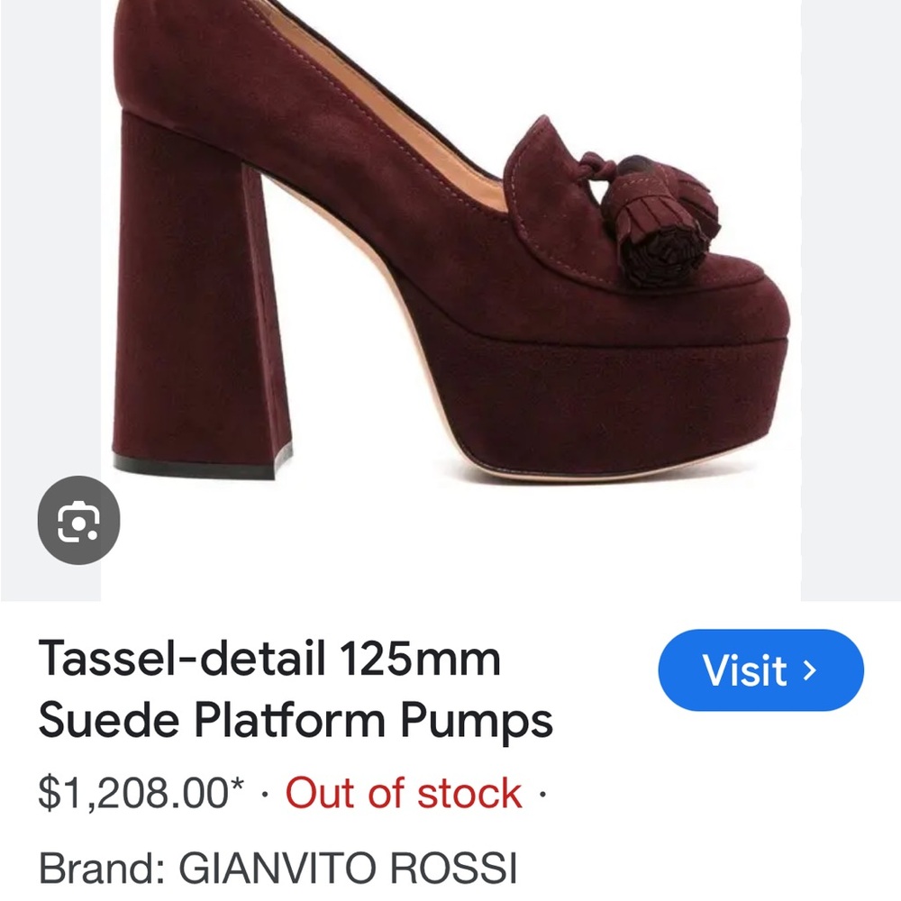 Gianvito Rossi Dark Burgundy Suede Heels with Tassels   Excellent condition .